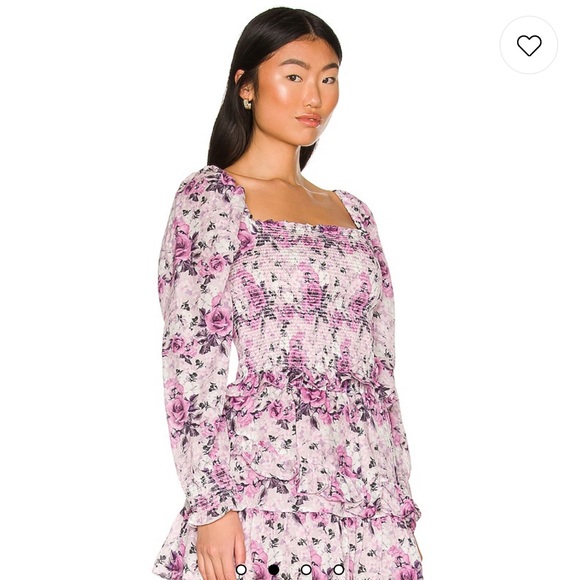 LoveShackFancy Russell Top in Sandy Pink Shores - Picture 2 of 7